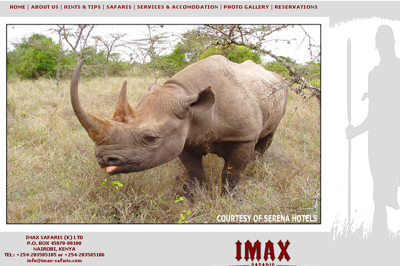 imax safaris website design