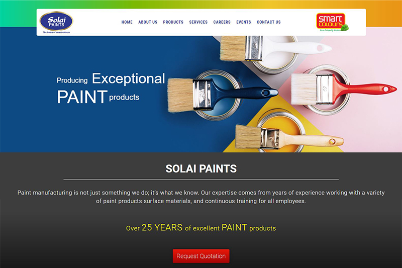 Solai Paints website design